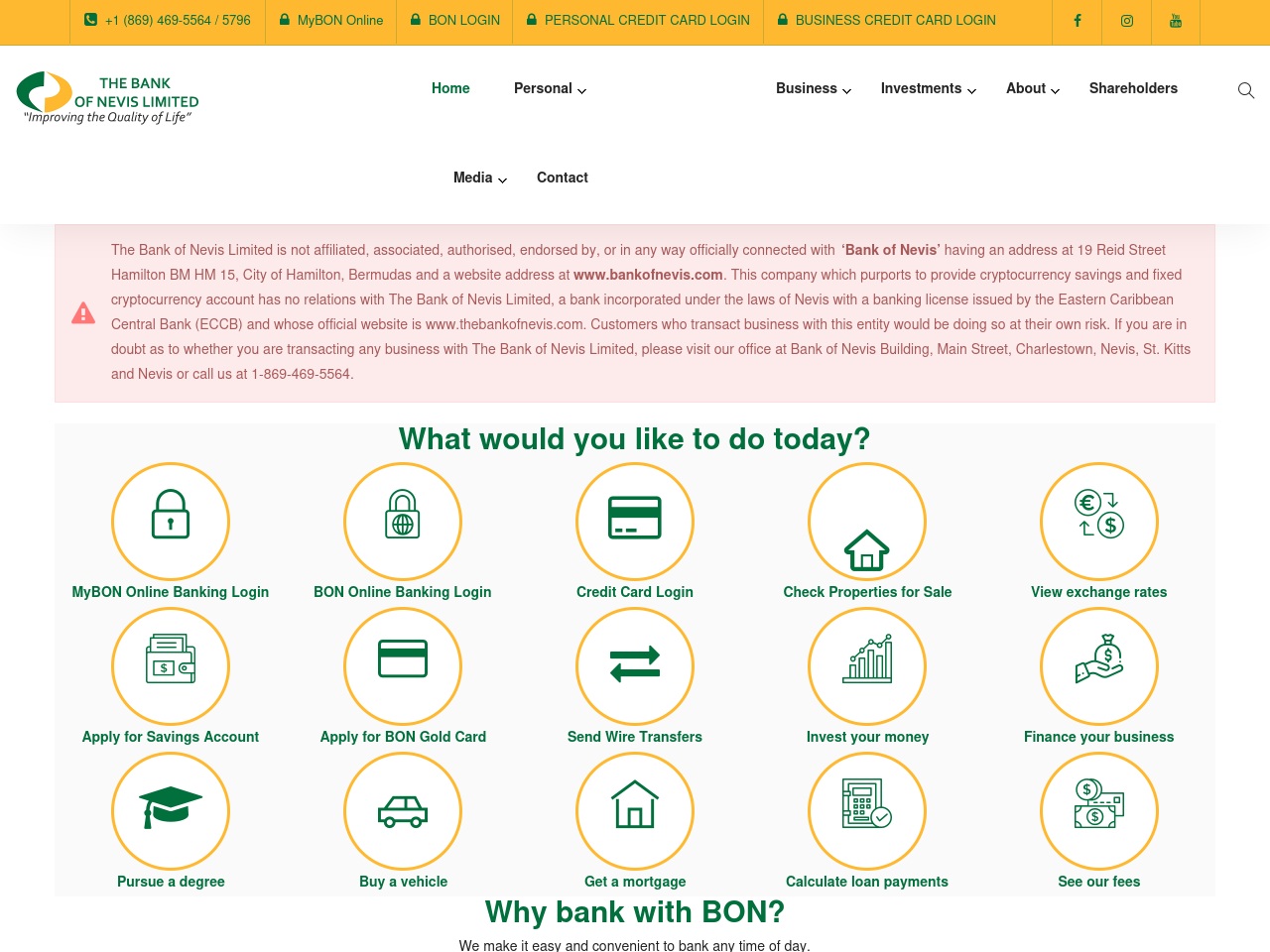 thebankofnevis.net screenshot alt-text