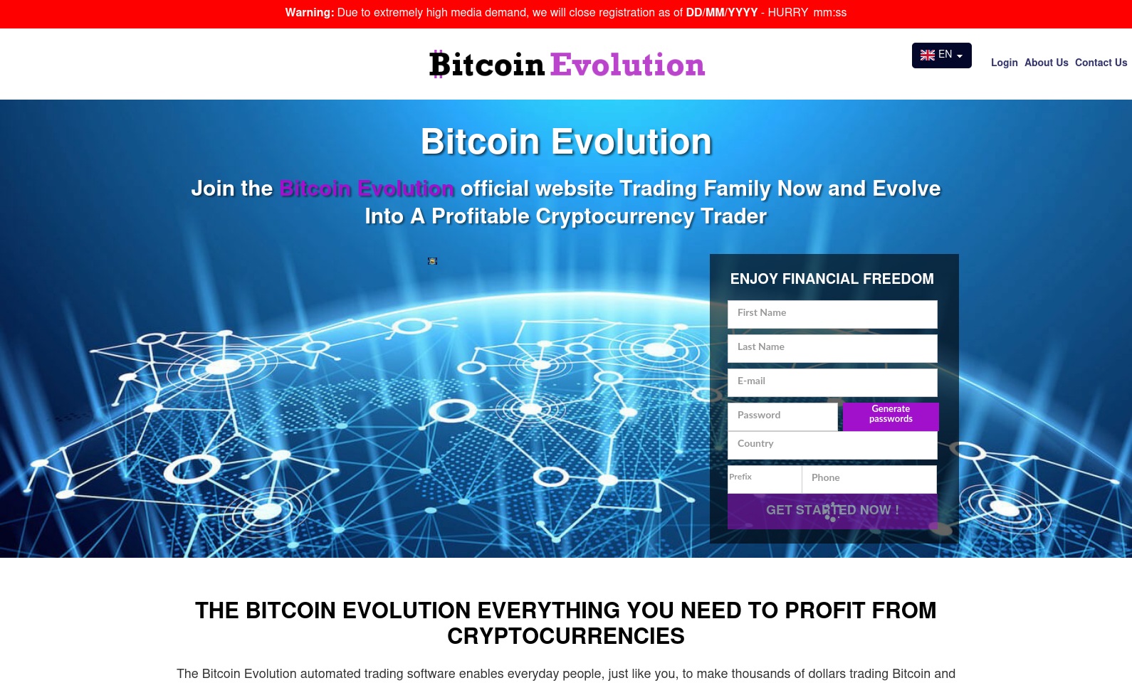 thebitcoin-evolutionapp.com screenshot alt-text