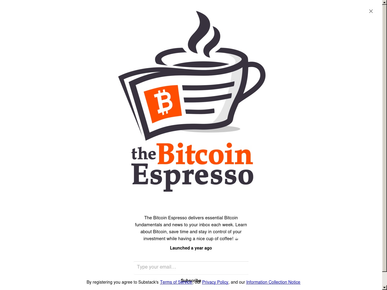 thebitcoinespresso.com screenshot alt-text