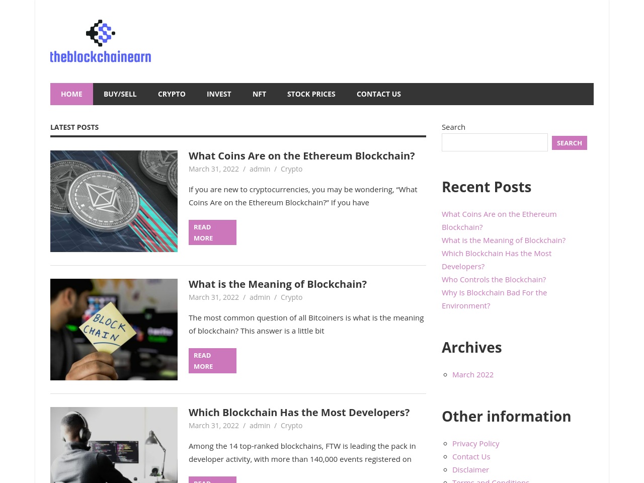 theblockchainearn.com screenshot alt-text