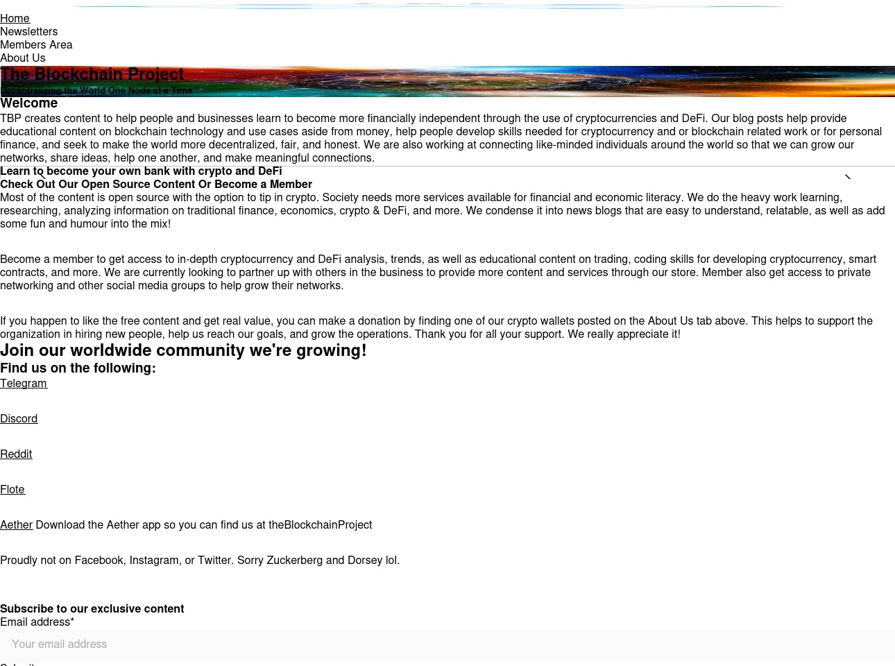 theblockchainproject.online screenshot alt-text