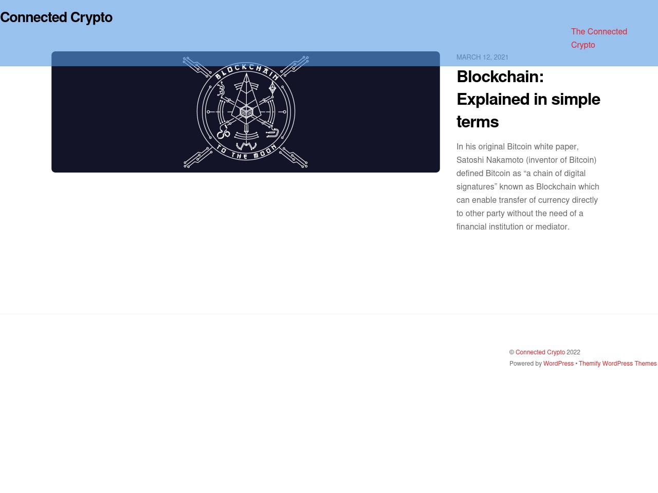theconnectedcrypto.com screenshot alt-text