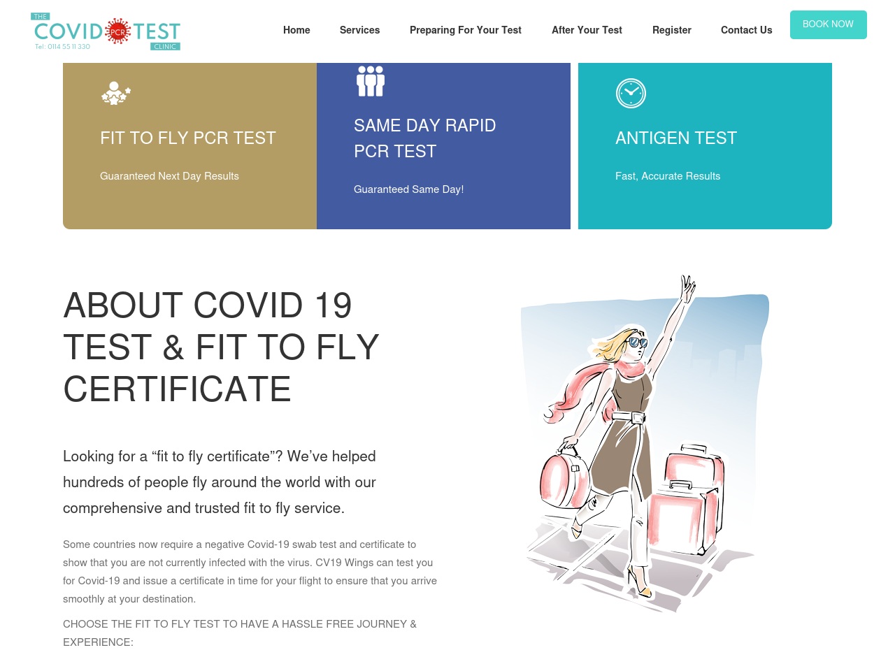 thecovidpcrtest.com screenshot alt-text