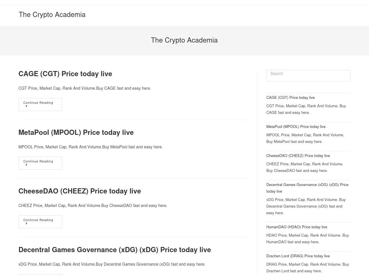 thecryptoacademia.com screenshot alt-text