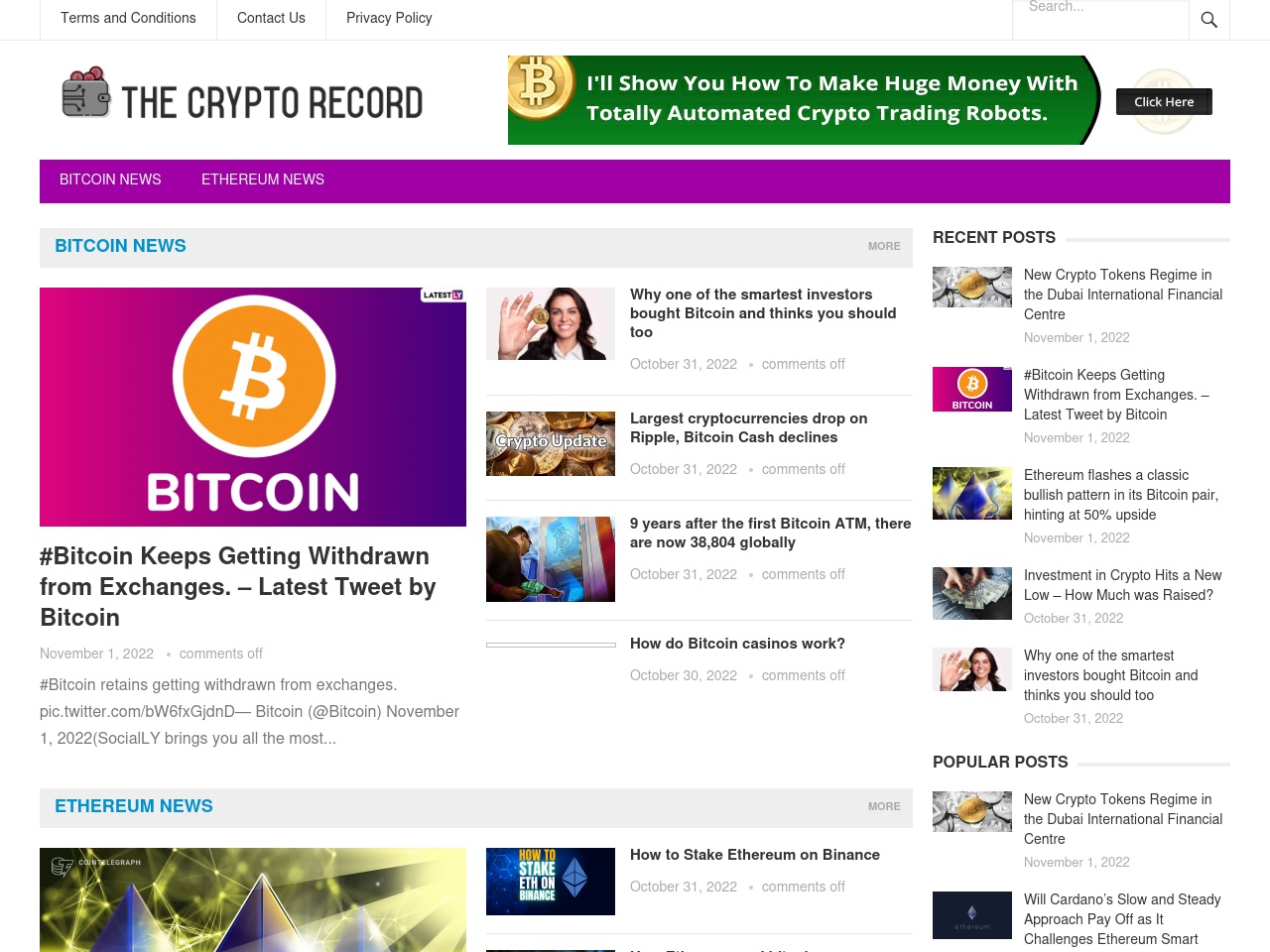 thecryptorecord.com screenshot alt-text