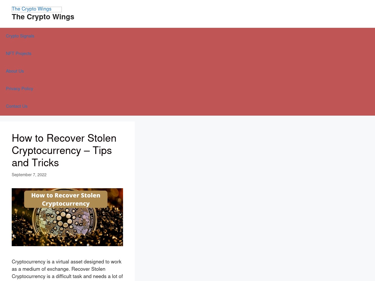 thecryptowings.com screenshot alt-text