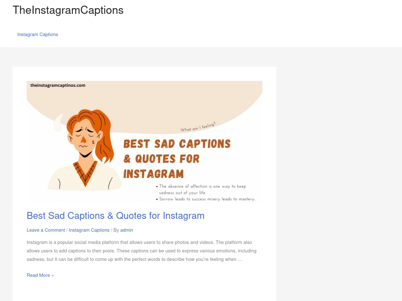 theinstagramcaptions.com screenshot alt-text