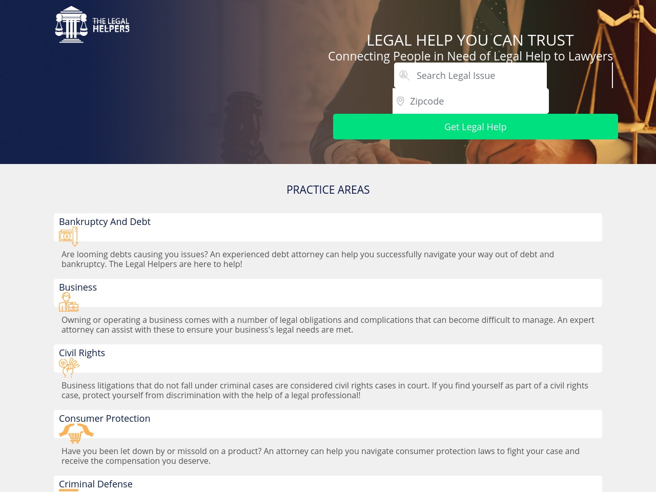 thelegalhelpers.net screenshot alt-text