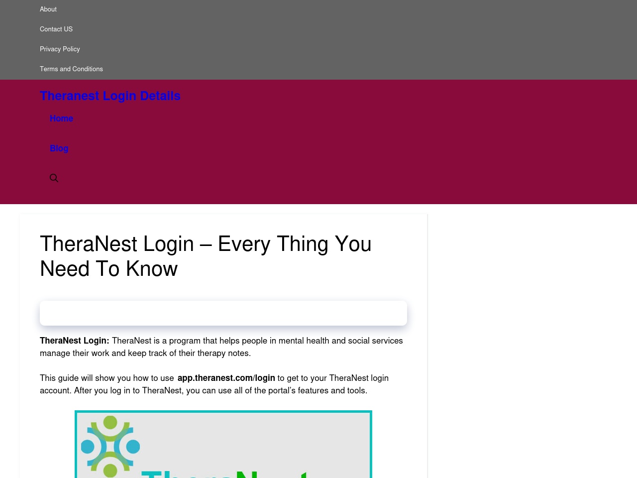 theranest-login.site screenshot alt-text