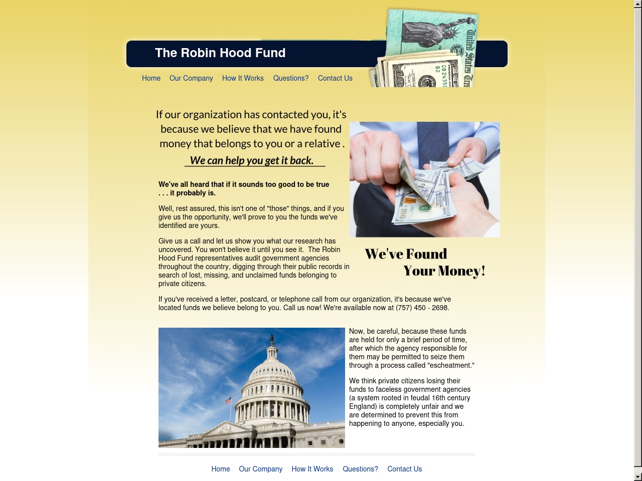 therobinhoodfund.com screenshot alt-text