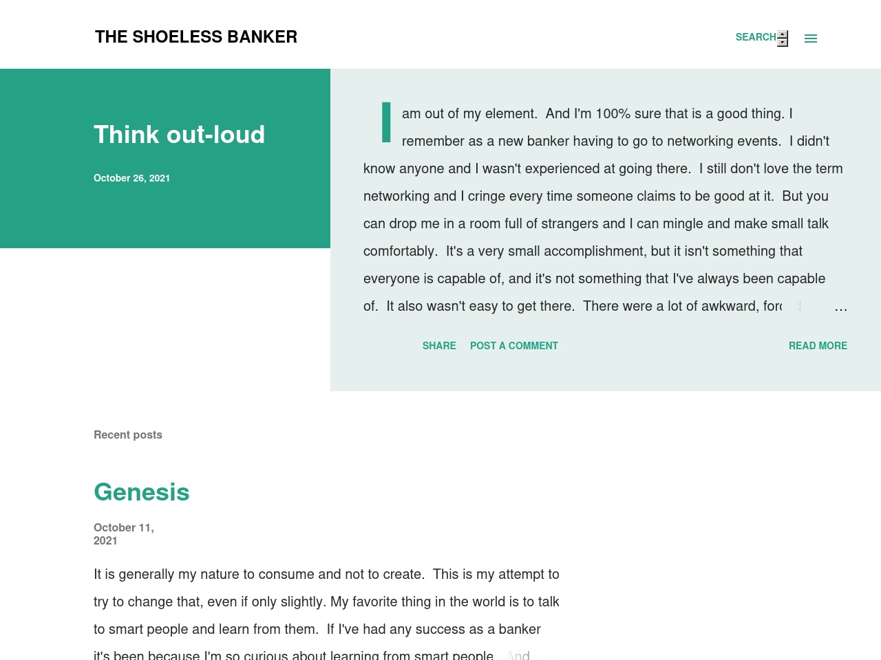 theshoelessbanker.com screenshot alt-text