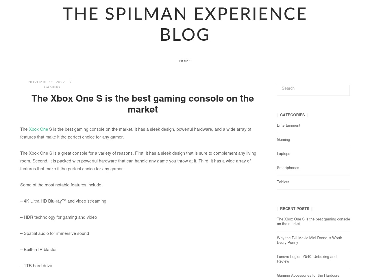 thespilamexperienceblog.com screenshot alt-text