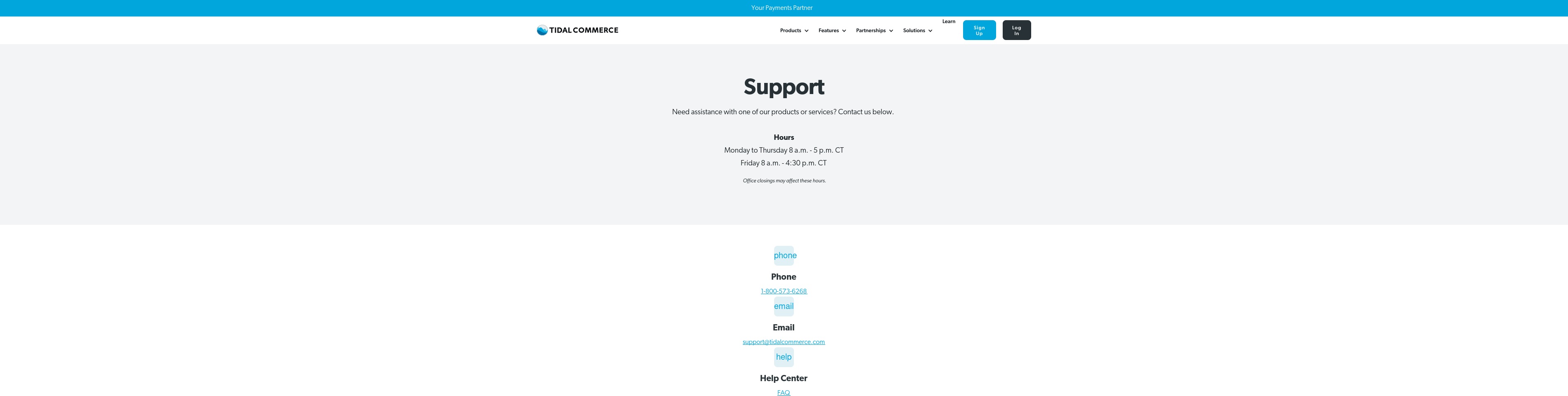 tidalcommercesupport.com screenshot alt-text