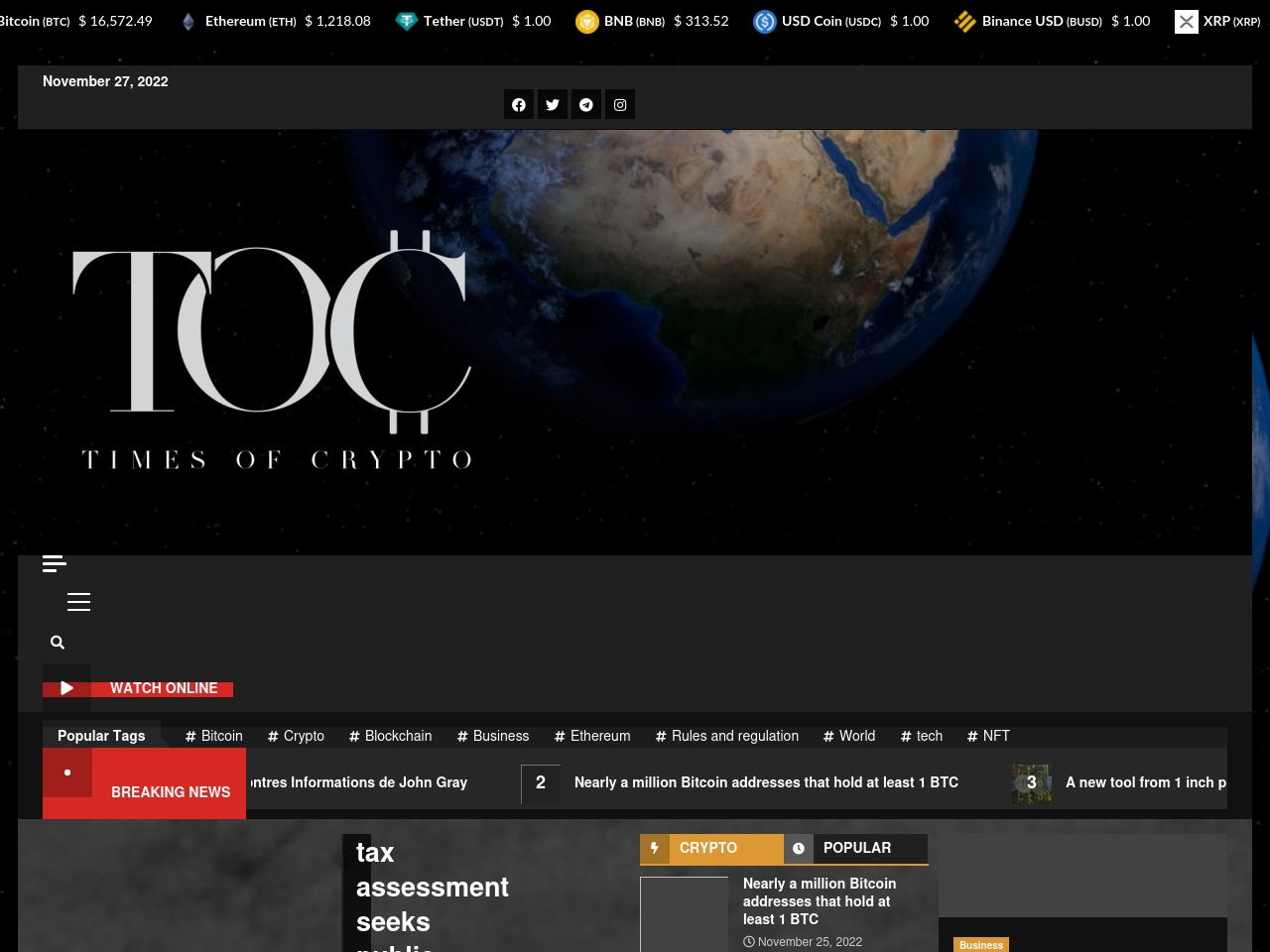 timesofcrypto.com screenshot alt-text