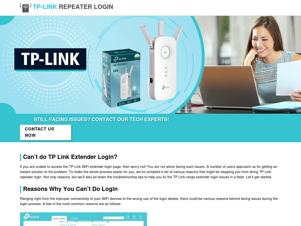 tp-linkrepeaterlogin.com screenshot alt-text