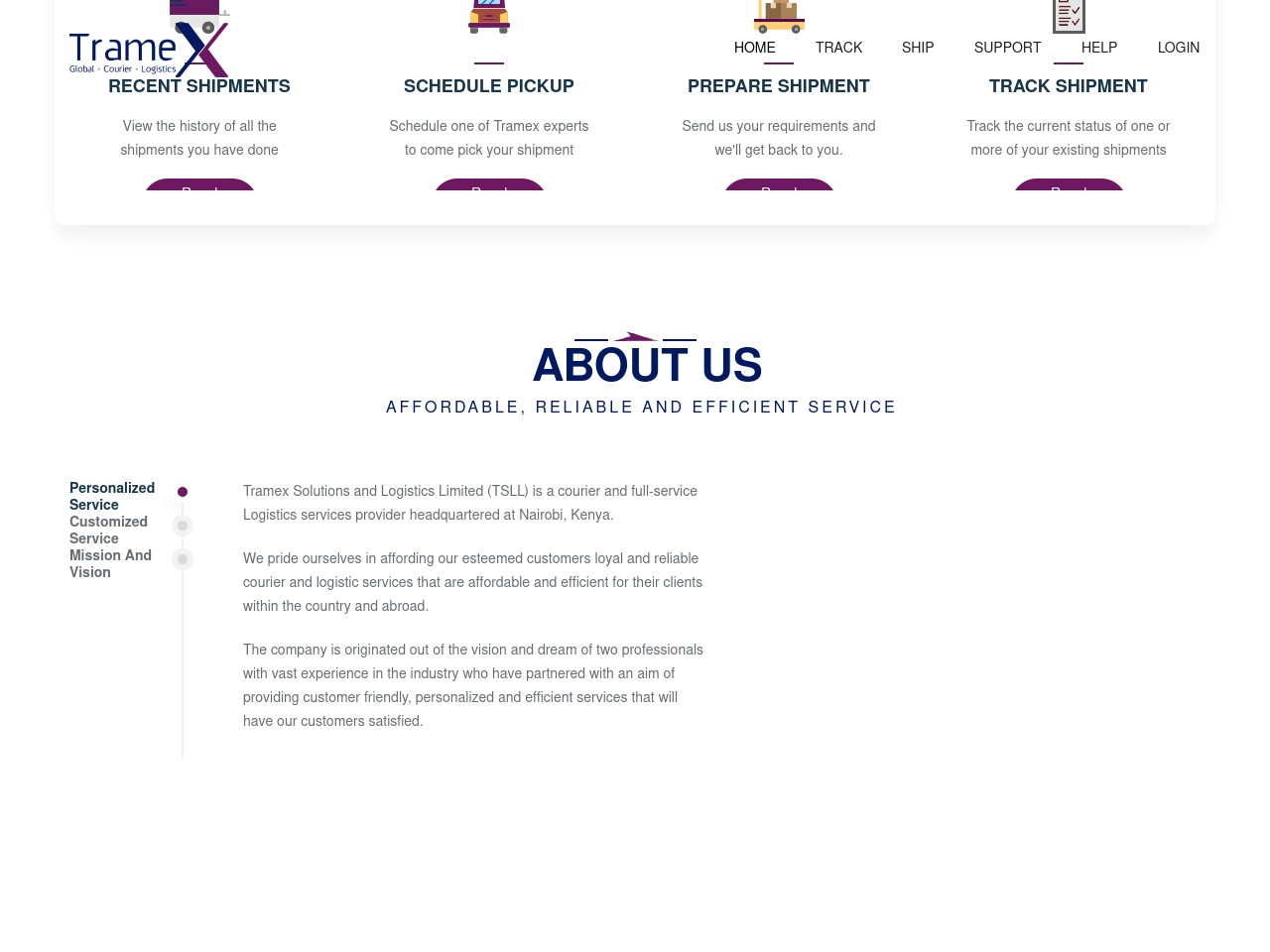 tramexlogistics.com screenshot alt-text