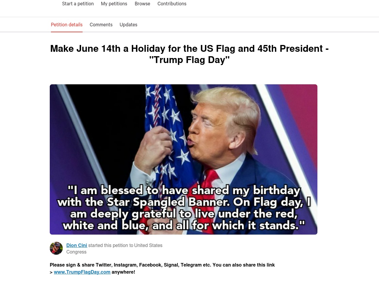 trumpflagday.com screenshot alt-text