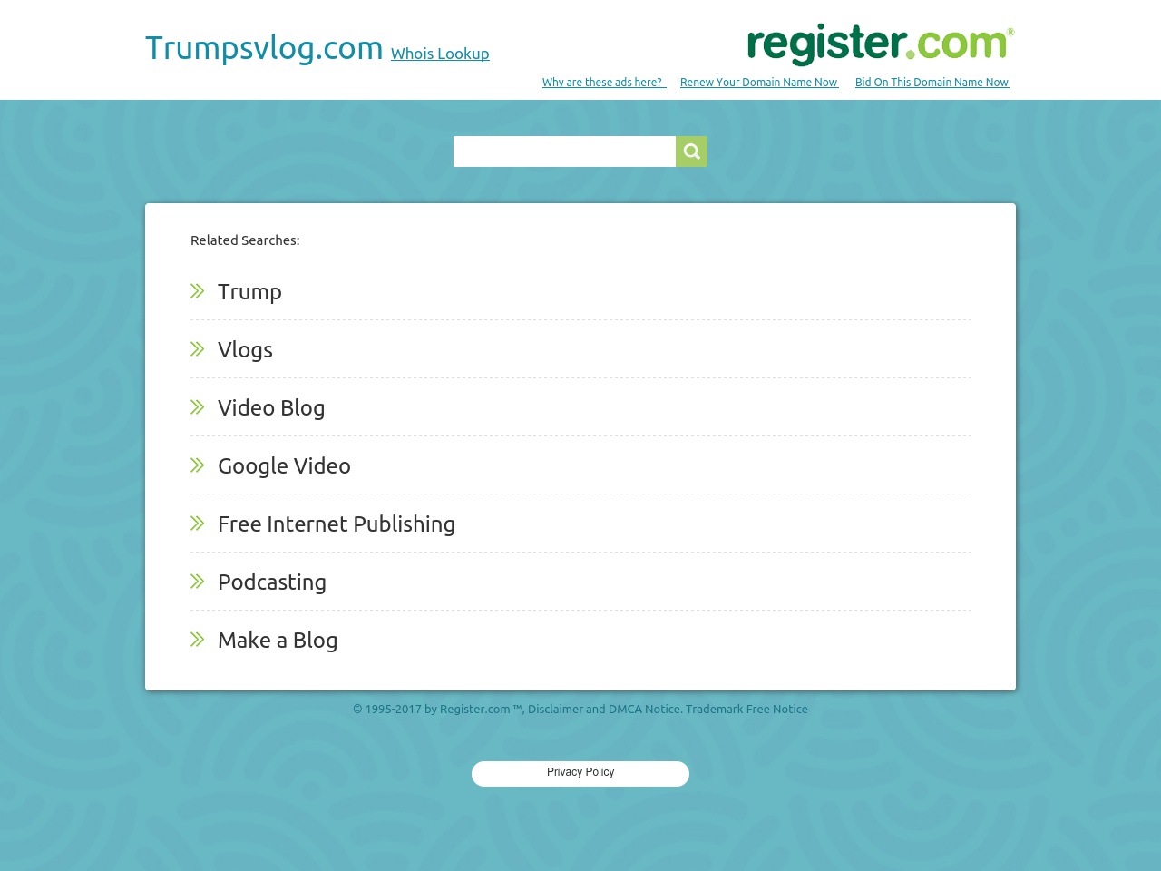 trumpsvlog.com screenshot alt-text