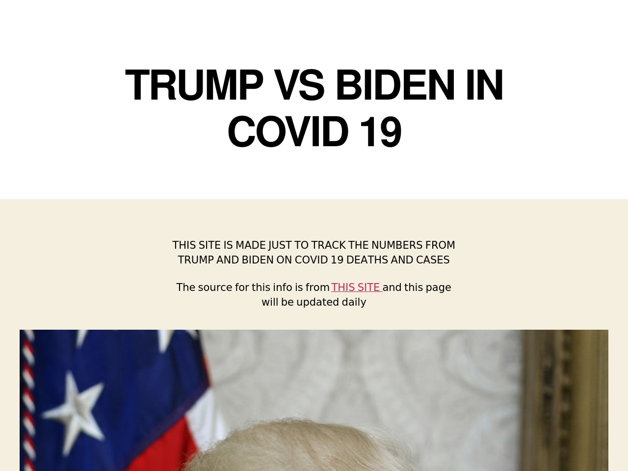 trumpvsbidencovid19.com screenshot alt-text