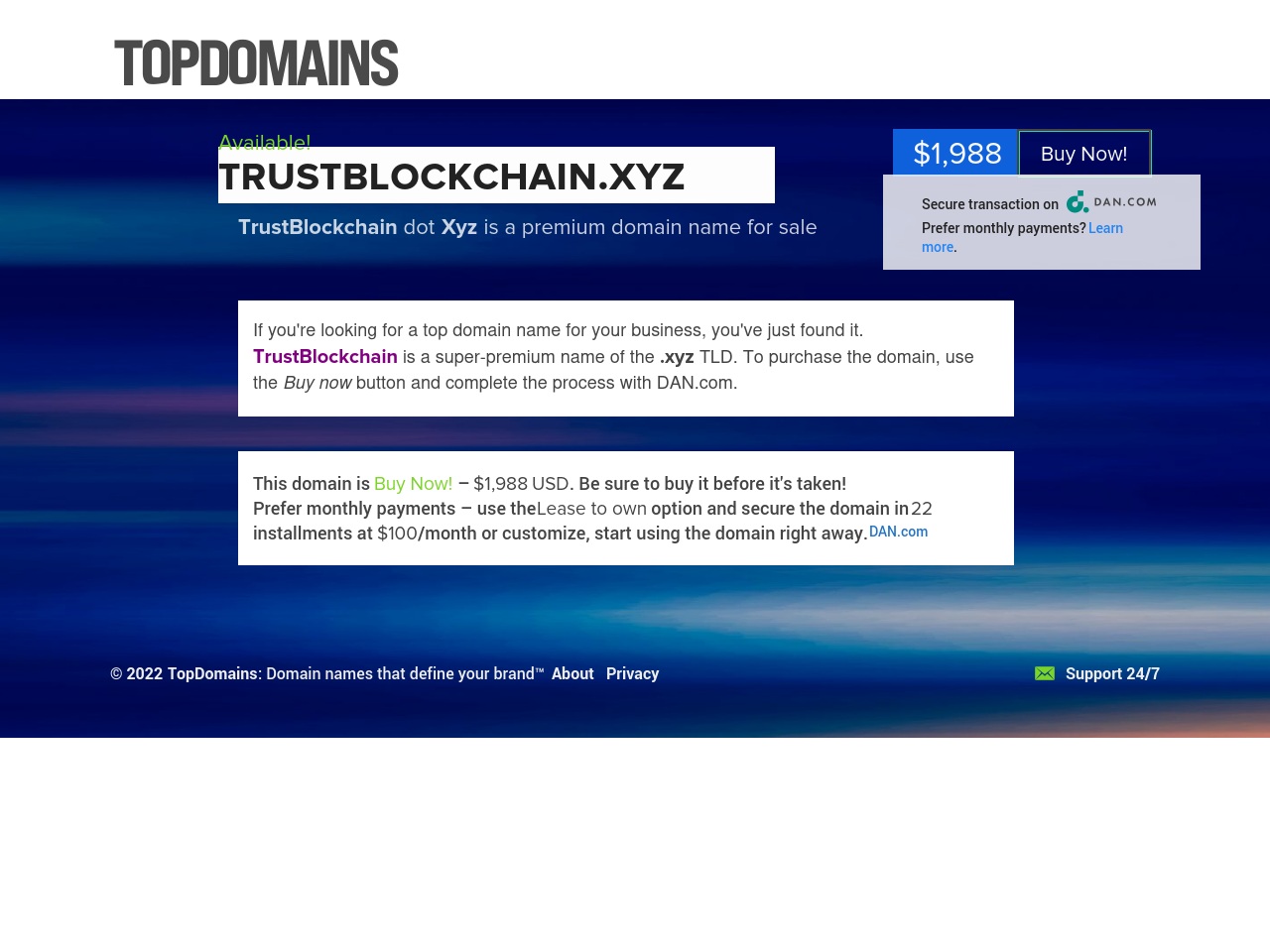trustblockchain.xyz screenshot alt-text