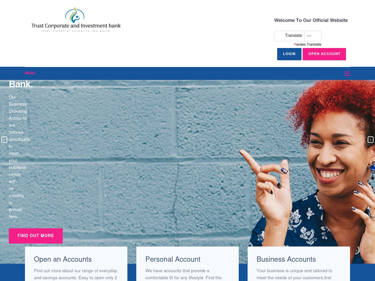 trustcorporatebank.com screenshot alt-text