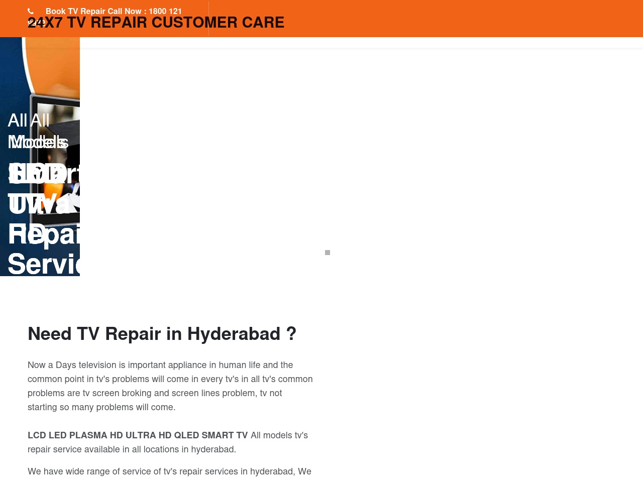 tvrepairservicesupport.com screenshot alt-text