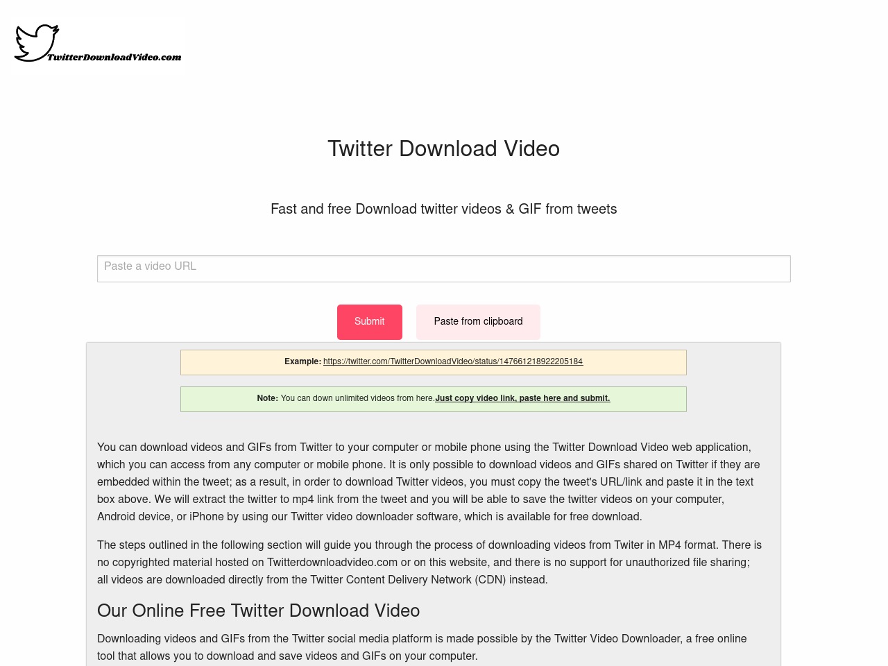 twitterdownloadvideo.com screenshot alt-text