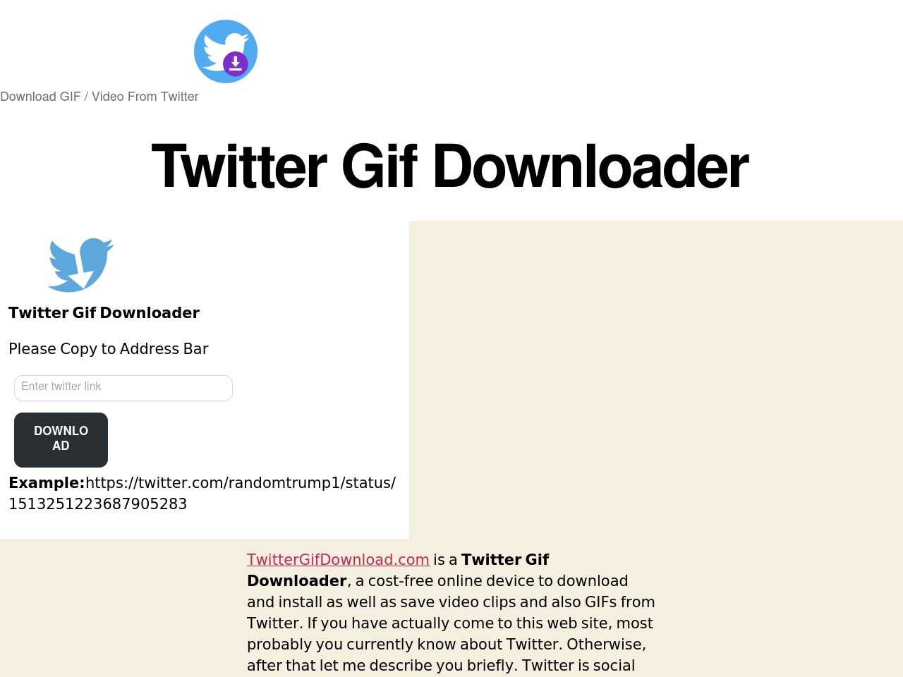 twittergifdownload.com screenshot alt-text