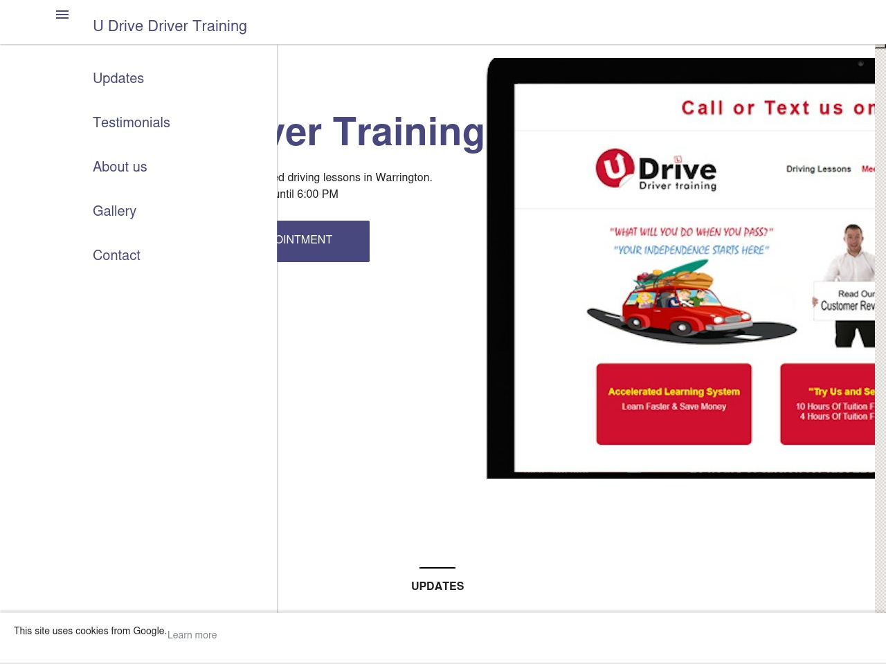 udrivedrivertraining.com screenshot alt-text