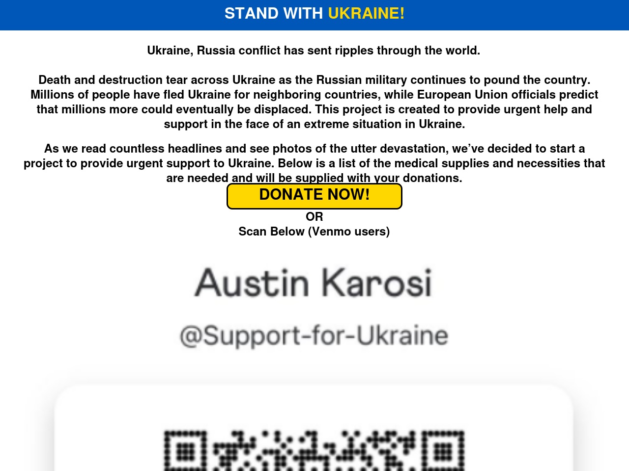 ukrainesupport.life screenshot alt-text