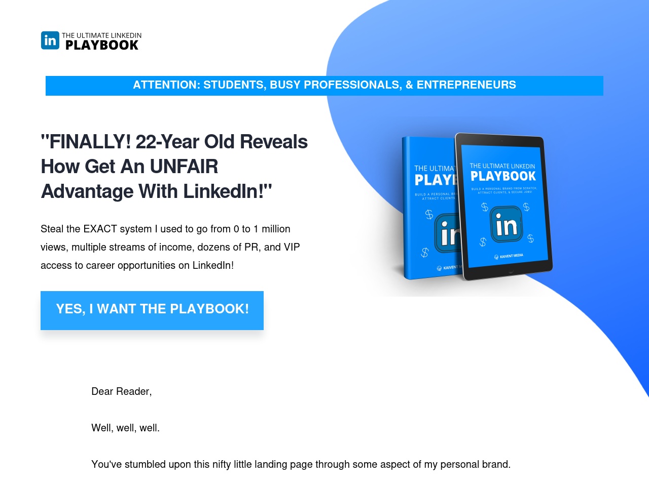 ultimatelinkedinplaybook.com screenshot alt-text