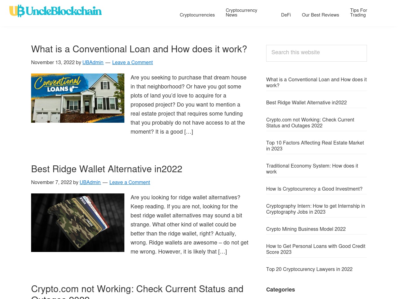 uncleblockchain.com screenshot alt-text