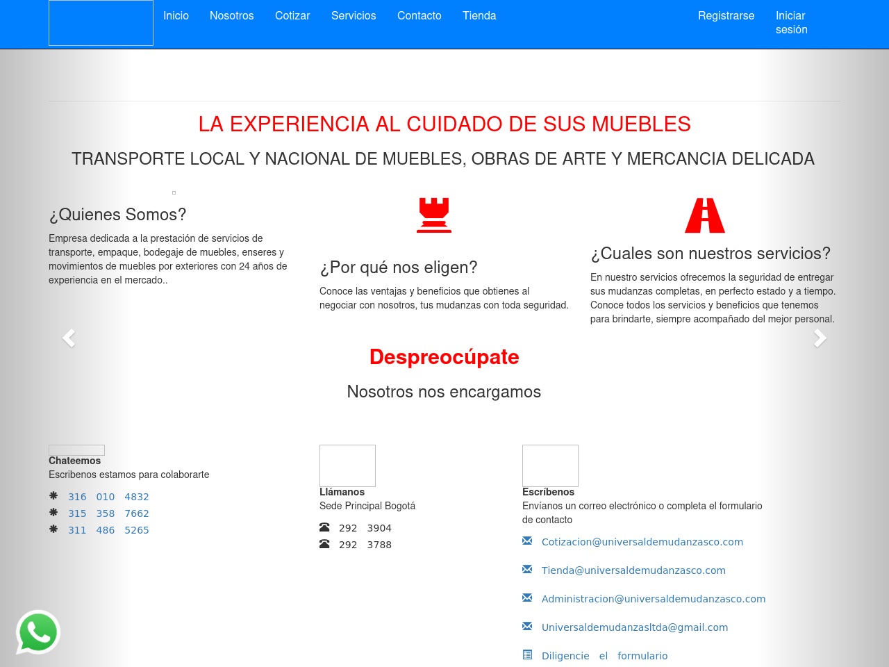 universaldemudanzasco.com screenshot alt-text