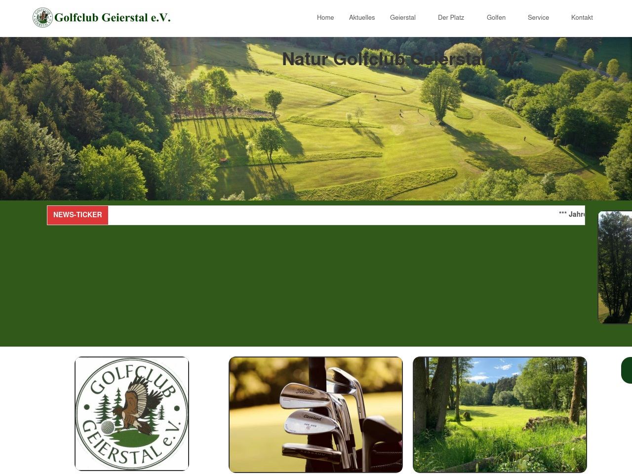 www.golfclub-geierstal.de screenshot alt-text