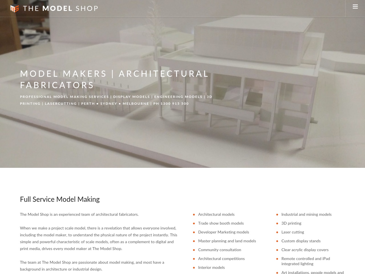 www.themodelshop.com.au screenshot alt-text