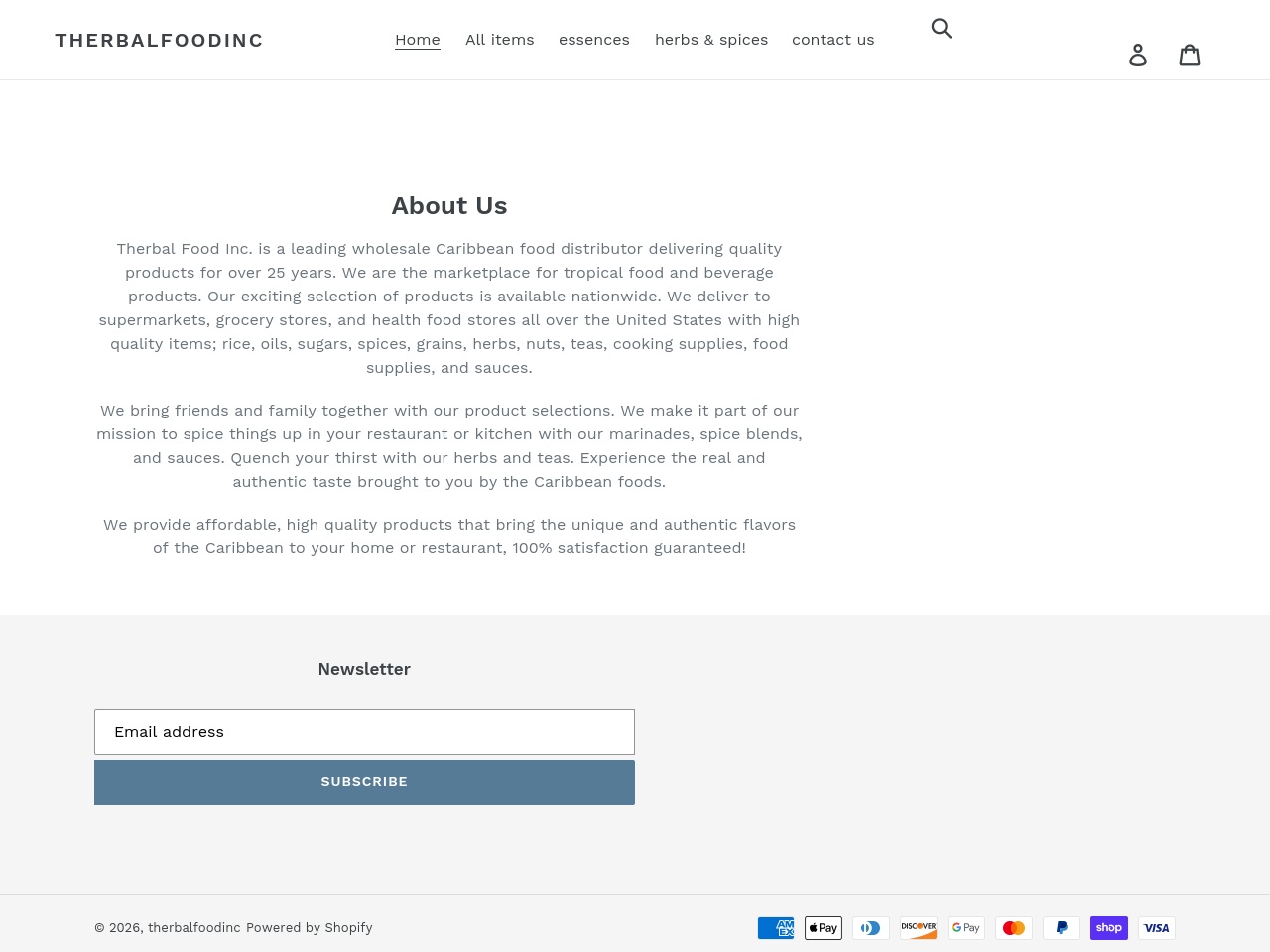 wwwtherbalfoodinc.com screenshot alt-text